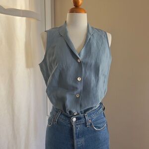 TALBOTS Linen & Silk Blend Top Vest 8